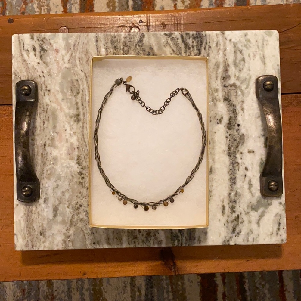 Chico’s Metal and Stone Bead Choker